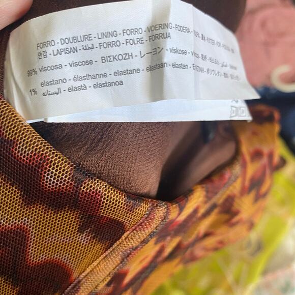 Zara Women’s Tulle Corset Top in Brown & Orange, size S Boho Party - Picture 8 of 8